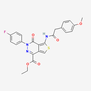 molecular formula C24H20FN3O5S B2581531 ethyl 3-(4-fluorophenyl)-5-[2-(4-methoxyphenyl)acetamido]-4-oxo-3H,4H-thieno[3,4-d]pyridazine-1-carboxylate CAS No. 851949-72-9