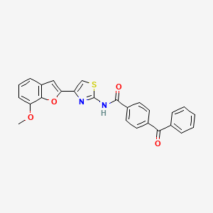 molecular formula C26H18N2O4S B2581553 4-benzoyl-N-[4-(7-methoxy-1-benzofuran-2-yl)-1,3-thiazol-2-yl]benzamide CAS No. 921566-00-9