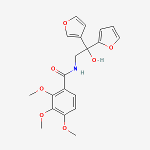 molecular formula C20H21NO7 B2581587 N-[2-(furan-2-yl)-2-(furan-3-yl)-2-hydroxyethyl]-2,3,4-trimethoxybenzamide CAS No. 2034235-85-1