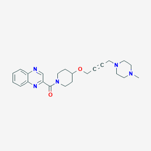 molecular formula C23H29N5O2 B2581607 2-(4-{[4-(4-Methylpiperazin-1-yl)but-2-yn-1-yl]oxy}piperidine-1-carbonyl)quinoxaline CAS No. 2415633-64-4