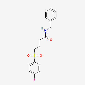 molecular formula C17H18FNO3S B2581608 N-benzyl-4-(4-fluorobenzenesulfonyl)butanamide CAS No. 922856-36-8