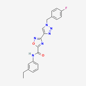 molecular formula C20H17FN6O2 B2581610 N-(3-ethylphenyl)-3-{1-[(4-fluorophenyl)methyl]-1H-1,2,3-triazol-4-yl}-1,2,4-oxadiazole-5-carboxamide CAS No. 1251607-97-2