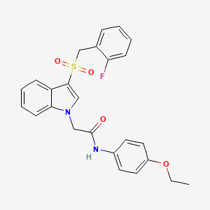molecular formula C25H23FN2O4S B2581632 N-(4-ethoxyphenyl)-2-(3-((2-fluorobenzyl)sulfonyl)-1H-indol-1-yl)acetamide CAS No. 898454-32-5
