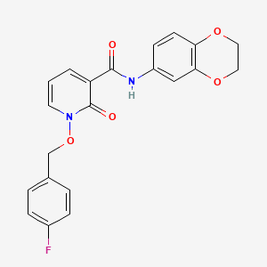 molecular formula C21H17FN2O5 B2581633 N-(2,3-dihydro-1,4-benzodioxin-6-yl)-1-[(4-fluorophenyl)methoxy]-2-oxo-1,2-dihydropyridine-3-carboxamide CAS No. 868678-31-3