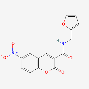 molecular formula C15H10N2O6 B2581635 N-[(furan-2-yl)methyl]-6-nitro-2-oxo-2H-chromene-3-carboxamide CAS No. 388609-35-6