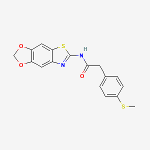 molecular formula C17H14N2O3S2 B2581646 N-([1,3]dioxolo[4,5-f][1,3]benzothiazol-6-yl)-2-(4-methylsulfanylphenyl)acetamide CAS No. 900009-46-3