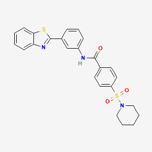 molecular formula C25H23N3O3S2 B2581649 N-[3-(1,3-benzothiazol-2-yl)phenyl]-4-(piperidine-1-sulfonyl)benzamide CAS No. 361170-68-5