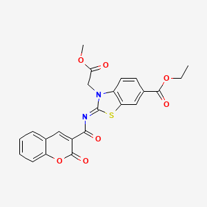 Ethyl 3-(2-methoxy-2-oxoethyl)-2-(2-oxochromene-3-carbonyl)imino-1,3-benzothiazole-6-carboxylate