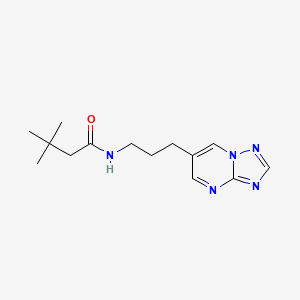 N-(3-([1,2,4]triazolo[1,5-a]pyrimidin-6-yl)propyl)-3,3-dimethylbutanamide