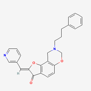 (Z)-8-(3-phenylpropyl)-2-(pyridin-3-ylmethylene)-8,9-dihydro-2H-benzofuro[7,6-e][1,3]oxazin-3(7H)-one