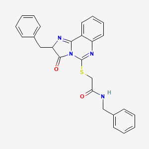 N-benzyl-2-[(2-benzyl-3-oxo-2H-imidazo[1,2-c]quinazolin-5-yl)sulfanyl]acetamide