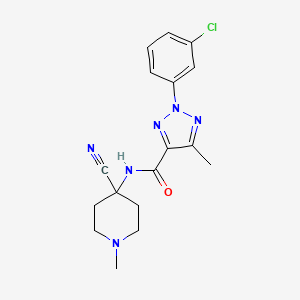 2-(3-chlorophenyl)-N-(4-cyano-1-methylpiperidin-4-yl)-5-methyl-2H-1,2,3-triazole-4-carboxamide