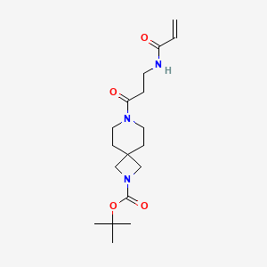 molecular formula C18H29N3O4 B2581766 Tert-butyl 7-[3-(prop-2-enoylamino)propanoyl]-2,7-diazaspiro[3.5]nonane-2-carboxylate CAS No. 2361871-86-3