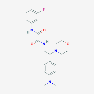 molecular formula C22H27FN4O3 B2581797 N-{2-[4-(dimethylamino)phenyl]-2-(morpholin-4-yl)ethyl}-N'-(3-fluorophenyl)ethanediamide CAS No. 899729-49-8