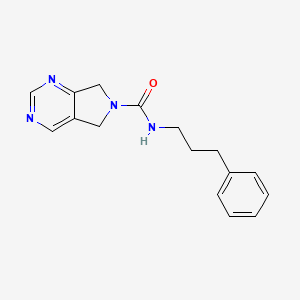 molecular formula C16H18N4O B2581818 N-(3-phenylpropyl)-5H,6H,7H-pyrrolo[3,4-d]pyrimidine-6-carboxamide CAS No. 1448035-21-9