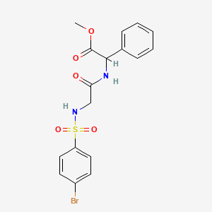 molecular formula C17H17BrN2O5S B2581865 Methyl 2-[(2-{[(4-bromophenyl)sulfonyl]amino}acetyl)amino]-2-phenylacetate CAS No. 1100757-01-4