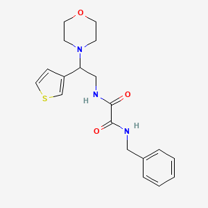 molecular formula C19H23N3O3S B2581872 N1-benzyl-N2-(2-morpholino-2-(thiophen-3-yl)ethyl)oxalamide CAS No. 946200-91-5