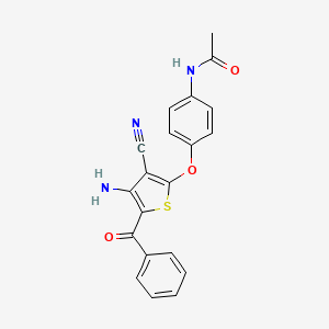 molecular formula C20H15N3O3S B2581896 N-{4-[(4-amino-5-benzoyl-3-cyano-2-thienyl)oxy]phenyl}acetamide CAS No. 478248-35-0