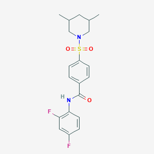 molecular formula C20H22F2N2O3S B2581898 N-(2,4-difluorophenyl)-4-[(3,5-dimethylpiperidin-1-yl)sulfonyl]benzamide CAS No. 392324-01-5