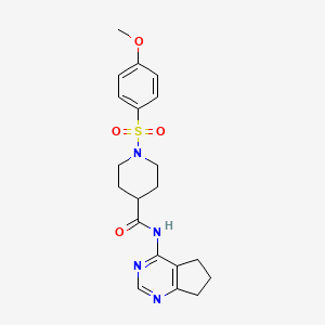 molecular formula C20H24N4O4S B2581947 N-{5H,6H,7H-cyclopenta[d]pyrimidin-4-yl}-1-(4-methoxybenzenesulfonyl)piperidine-4-carboxamide CAS No. 946357-03-5