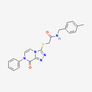 molecular formula C21H19N5O2S B2581961 N-[(4-methylphenyl)methyl]-2-({8-oxo-7-phenyl-7H,8H-[1,2,4]triazolo[4,3-a]pyrazin-3-yl}sulfanyl)acetamide CAS No. 1243020-58-7