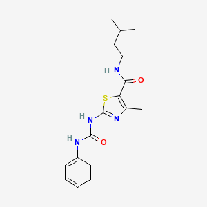 molecular formula C17H22N4O2S B2581989 N-isopentyl-4-methyl-2-(3-phenylureido)thiazole-5-carboxamide CAS No. 941974-73-8
