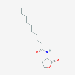 molecular formula C14H25NO3 B025820 N-Decanoyl-DL-homoserine lactone CAS No. 106983-36-2