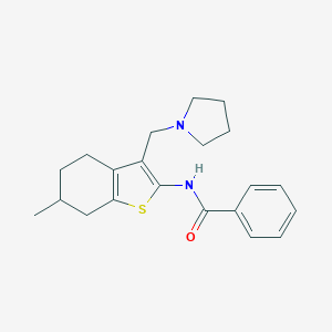 molecular formula C21H26N2OS B258204 N-[6-methyl-3-(1-pyrrolidinylmethyl)-4,5,6,7-tetrahydro-1-benzothien-2-yl]benzamide 