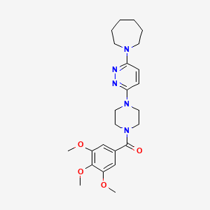 molecular formula C24H33N5O4 B2582047 1-{6-[4-(3,4,5-trimethoxybenzoyl)piperazin-1-yl]pyridazin-3-yl}azepane CAS No. 898434-79-2