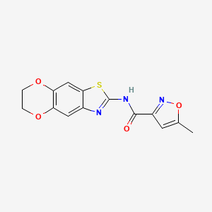 molecular formula C14H11N3O4S B2582068 N-(6,7-dihydro-[1,4]dioxino[2,3-f][1,3]benzothiazol-2-yl)-5-methyl-1,2-oxazole-3-carboxamide CAS No. 941903-34-0