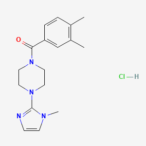 (3,4-dimethylphenyl)(4-(1-methyl-1H-imidazol-2-yl)piperazin-1-yl)methanone hydrochloride