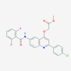 molecular formula C25H17ClF2N2O4 B2582151 Methyl 2-((2-(4-chlorophenyl)-6-(2,6-difluorobenzamido)quinolin-4-yl)oxy)acetate CAS No. 1359408-43-7