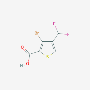 molecular formula C6H3BrF2O2S B2582180 3-Bromo-4-(difluoromethyl)thiophene-2-carboxylic acid CAS No. 2248302-22-7