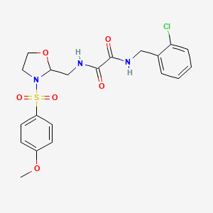 molecular formula C20H22ClN3O6S B2582192 N'-[(2-chlorophenyl)methyl]-N-{[3-(4-methoxybenzenesulfonyl)-1,3-oxazolidin-2-yl]methyl}ethanediamide CAS No. 868981-51-5