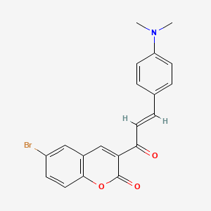 molecular formula C20H16BrNO3 B2582207 6-bromo-3-[(2E)-3-[4-(dimethylamino)phenyl]prop-2-enoyl]-2H-chromen-2-one CAS No. 690214-36-9