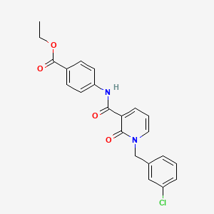 molecular formula C22H19ClN2O4 B2582253 ethyl 4-{1-[(3-chlorophenyl)methyl]-2-oxo-1,2-dihydropyridine-3-amido}benzoate CAS No. 946255-00-1