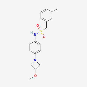 molecular formula C18H22N2O3S B2582255 N-[4-(3-methoxyazetidin-1-yl)phenyl]-1-(3-methylphenyl)methanesulfonamide CAS No. 2034491-50-2