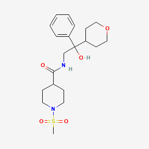 molecular formula C20H30N2O5S B2582287 N-[2-hydroxy-2-(oxan-4-yl)-2-phenylethyl]-1-methanesulfonylpiperidine-4-carboxamide CAS No. 2034402-84-9
