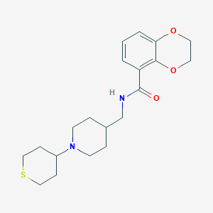 molecular formula C20H28N2O3S B2582350 N-{[1-(thian-4-yl)piperidin-4-yl]methyl}-2,3-dihydro-1,4-benzodioxine-5-carboxamide CAS No. 2415455-70-6