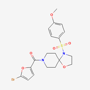 molecular formula C19H21BrN2O6S B2582409 8-(5-bromofuran-2-carbonyl)-4-(4-methoxybenzenesulfonyl)-1-oxa-4,8-diazaspiro[4.5]decane CAS No. 896360-32-0