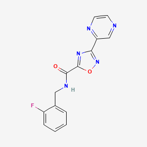 B2582425 N-(2-fluorobenzyl)-3-(pyrazin-2-yl)-1,2,4-oxadiazole-5-carboxamide CAS No. 1234851-41-2