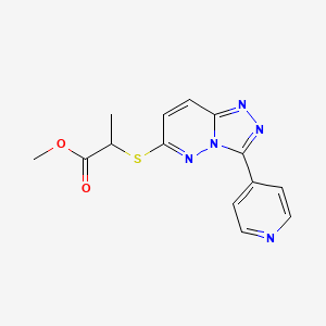 molecular formula C14H13N5O2S B2582436 Methyl 2-((3-(pyridin-4-yl)-[1,2,4]triazolo[4,3-b]pyridazin-6-yl)thio)propanoate CAS No. 868970-38-1