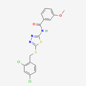 molecular formula C17H13Cl2N3O2S2 B2582449 N-(5-((2,4-dichlorobenzyl)thio)-1,3,4-thiadiazol-2-yl)-3-methoxybenzamide CAS No. 868974-73-6