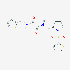 molecular formula C16H19N3O4S3 B2582453 N'-[(thiophen-2-yl)methyl]-N-{[1-(thiophene-2-sulfonyl)pyrrolidin-2-yl]methyl}ethanediamide CAS No. 896279-40-6