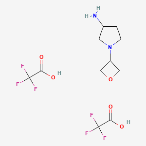 B2582469 1-(Oxetan-3-yl)pyrrolidin-3-amine;2,2,2-trifluoroacetic acid CAS No. 2361645-78-3