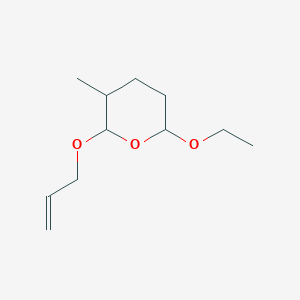 molecular formula C11H20O3 B025825 6-Ethoxy-3-methyl-2-prop-2-enoxyoxane CAS No. 110128-72-8