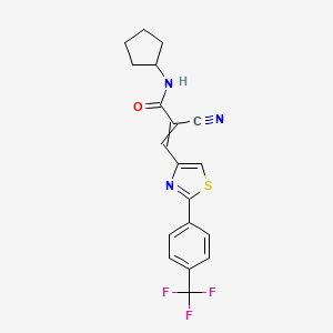 2-cyano-N-cyclopentyl-3-{2-[4-(trifluoromethyl)phenyl]-1,3-thiazol-4-yl}prop-2-enamide
