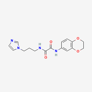 molecular formula C16H18N4O4 B2582558 N'-(2,3-dihydro-1,4-benzodioxin-6-yl)-N-[3-(1H-imidazol-1-yl)propyl]ethanediamide CAS No. 899748-76-6