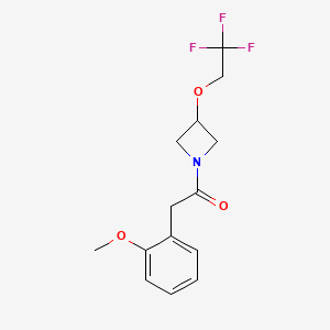 molecular formula C14H16F3NO3 B2582579 2-(2-Methoxyphenyl)-1-(3-(2,2,2-trifluoroethoxy)azetidin-1-yl)ethanone CAS No. 2034246-91-6