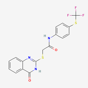2-[(4-oxo-3,4-dihydro-2-quinazolinyl)sulfanyl]-N-{4-[(trifluoromethyl)sulfanyl]phenyl}acetamide